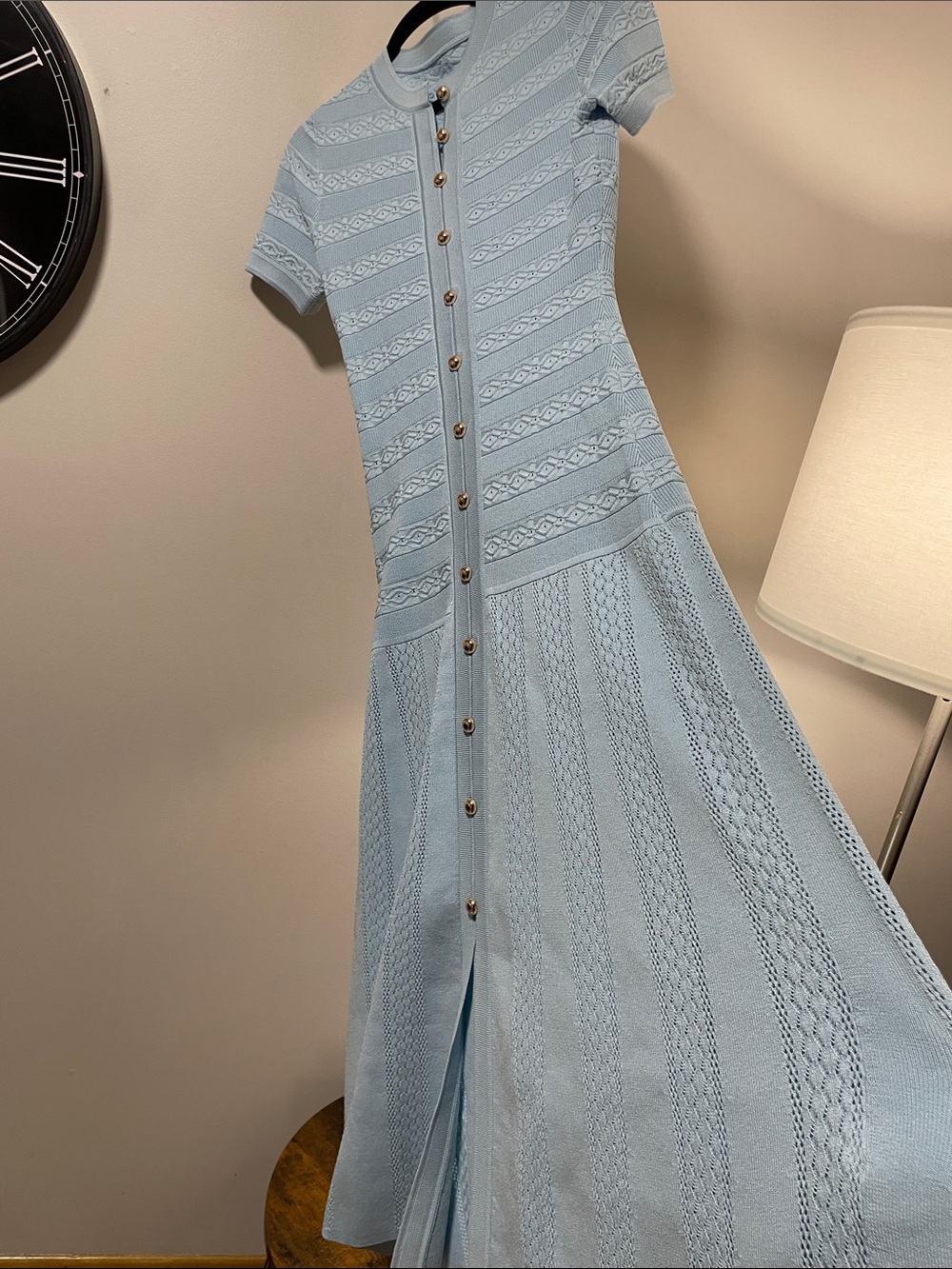 Commense Light Blue Button-Front Knit Maxi Dress - Picture 14 of 17